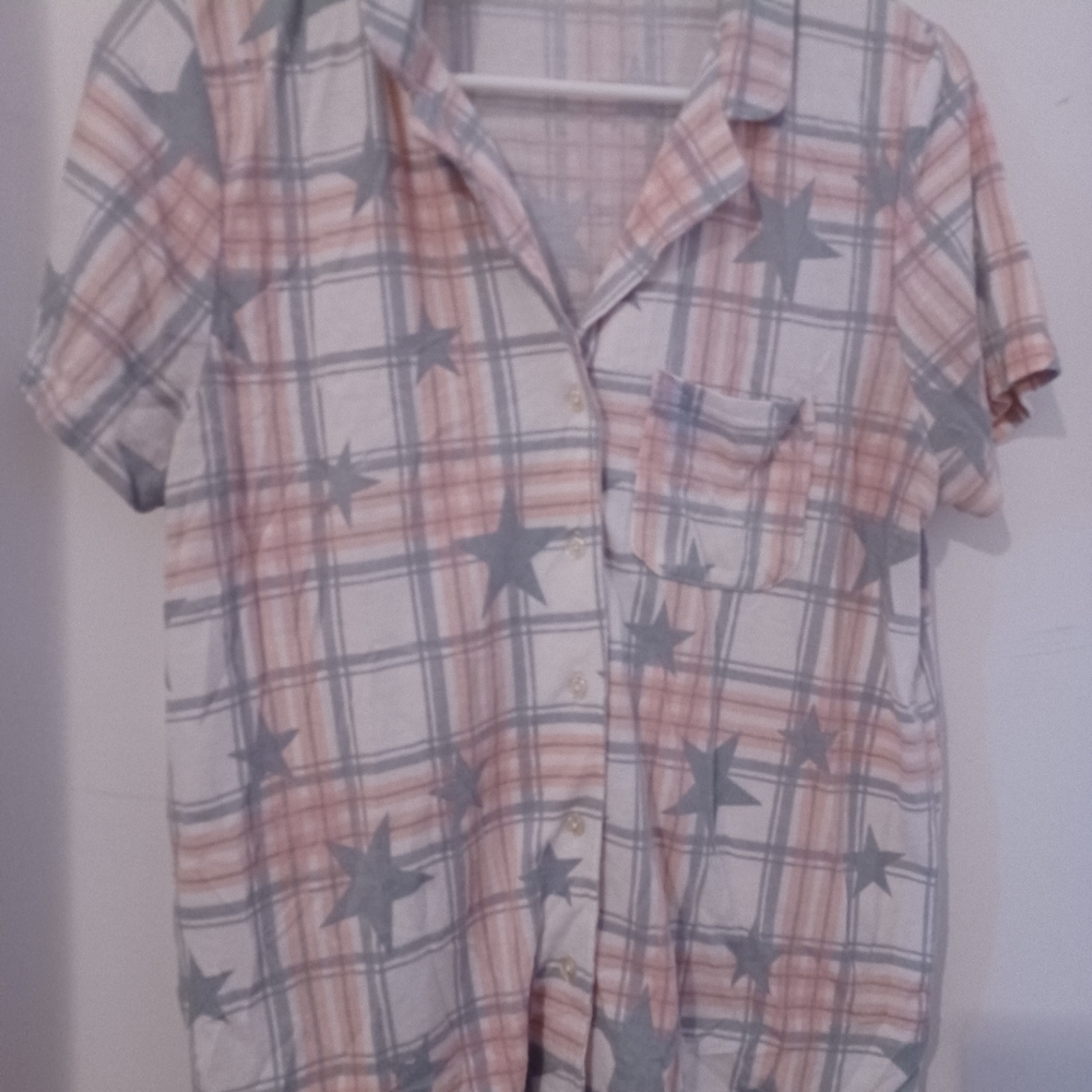 PINK STAR PIJAMA TOP - Picture 4 of 8